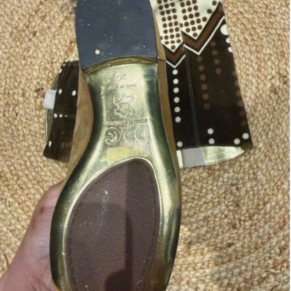 Dolce and Gabbana Gold Sole Sandal with Brown Insole